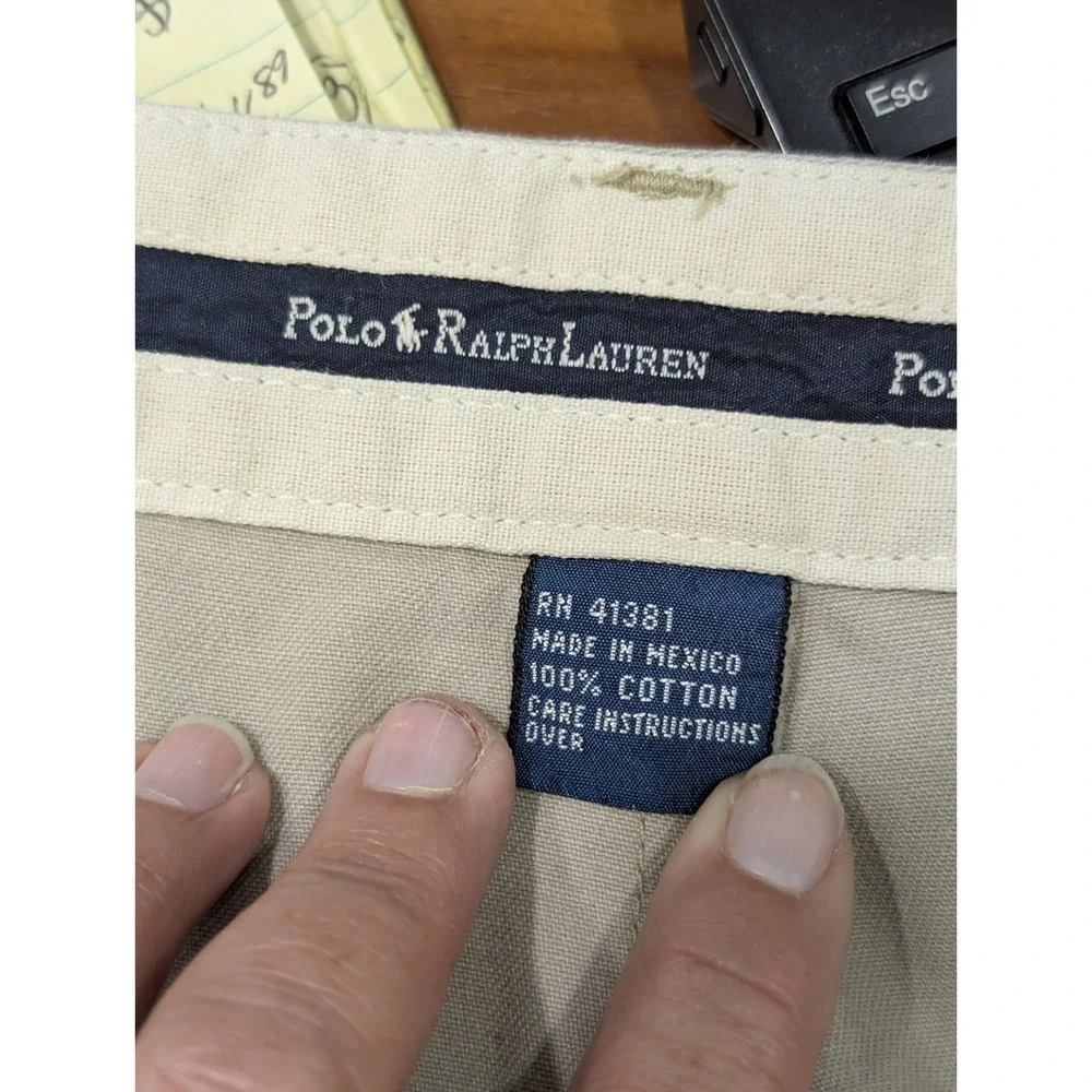 Vintage 90s Polo Ralph Lauren Andrew Pleated Chino Shorts 40 Khaki Tan Mens Y2K